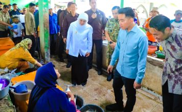Gubernur Khofifah Dampingi Wapres Gibran Tinjau Pasar Gelondong Gede Tuban, Pastikan Stok Bahan Pokok Aman